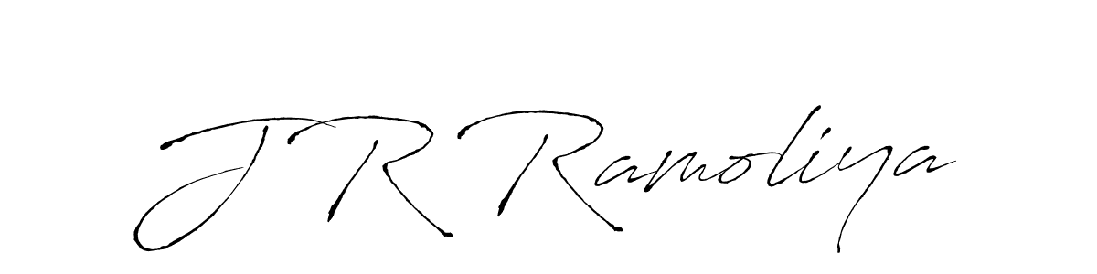 Design your own signature with our free online signature maker. With this signature software, you can create a handwritten (Antro_Vectra) signature for name J R Ramoliya. J R Ramoliya signature style 6 images and pictures png