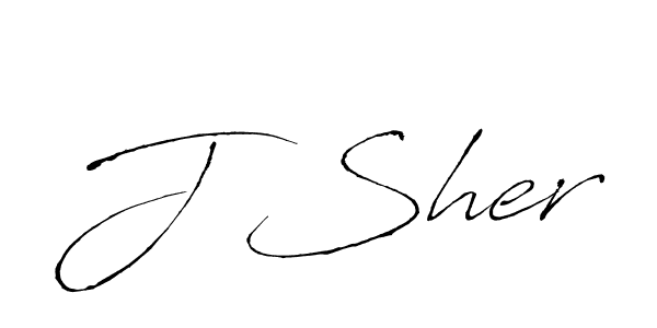 The best way (Antro_Vectra) to make a short signature is to pick only two or three words in your name. The name J Sher include a total of six letters. For converting this name. J Sher signature style 6 images and pictures png