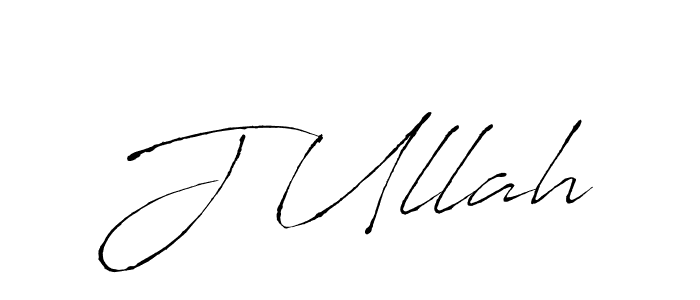 Make a beautiful signature design for name J Ullah. With this signature (Antro_Vectra) style, you can create a handwritten signature for free. J Ullah signature style 6 images and pictures png