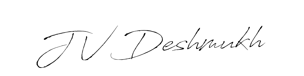 if you are searching for the best signature style for your name J V Deshmukh. so please give up your signature search. here we have designed multiple signature styles  using Antro_Vectra. J V Deshmukh signature style 6 images and pictures png