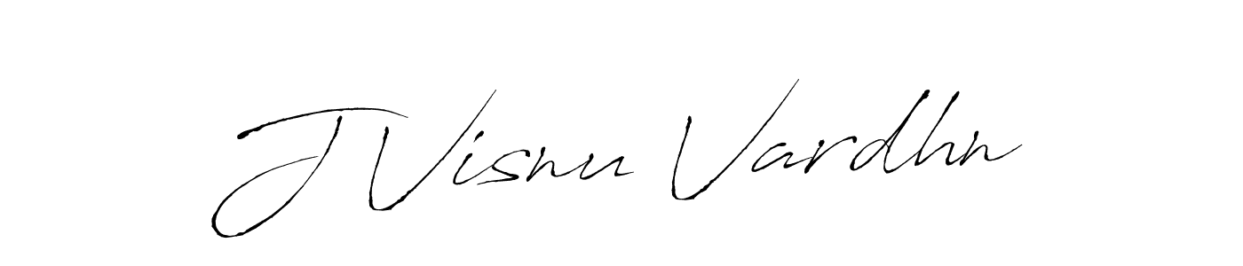 Create a beautiful signature design for name J Visnu Vardhn. With this signature (Antro_Vectra) fonts, you can make a handwritten signature for free. J Visnu Vardhn signature style 6 images and pictures png