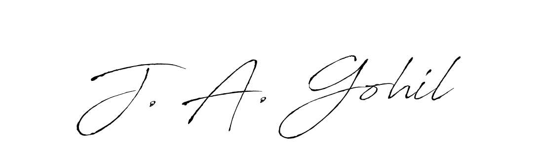 if you are searching for the best signature style for your name J. A. Gohil. so please give up your signature search. here we have designed multiple signature styles  using Antro_Vectra. J. A. Gohil signature style 6 images and pictures png