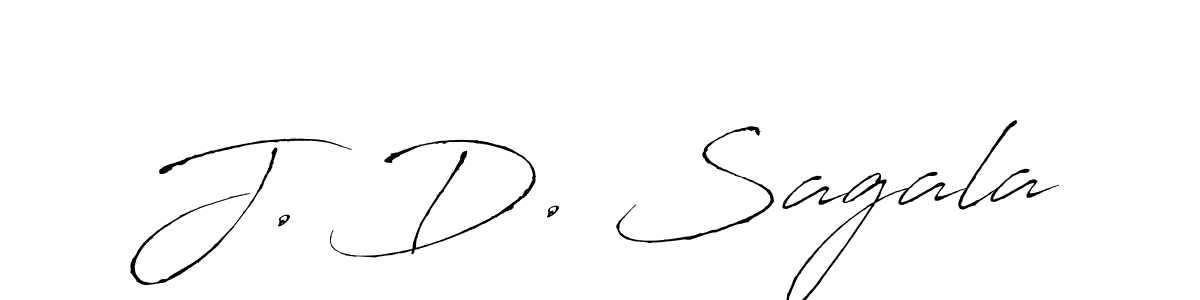 How to make J. D. Sagala name signature. Use Antro_Vectra style for creating short signs online. This is the latest handwritten sign. J. D. Sagala signature style 6 images and pictures png