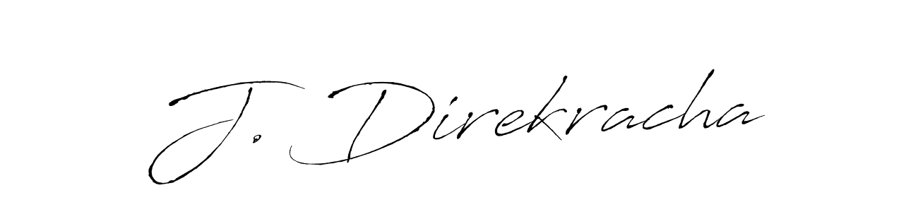 How to make J. Direkracha name signature. Use Antro_Vectra style for creating short signs online. This is the latest handwritten sign. J. Direkracha signature style 6 images and pictures png