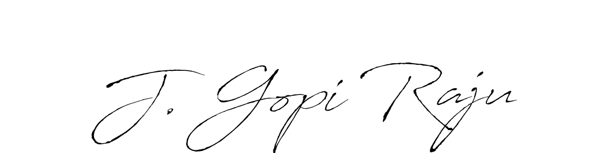 Make a beautiful signature design for name J. Gopi Raju. With this signature (Antro_Vectra) style, you can create a handwritten signature for free. J. Gopi Raju signature style 6 images and pictures png