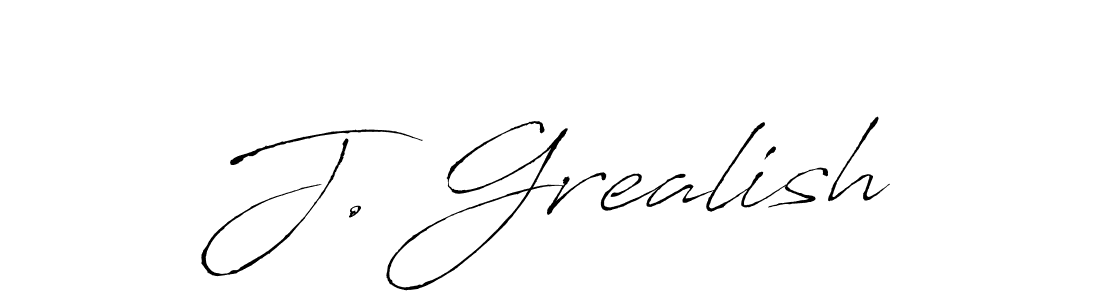 Design your own signature with our free online signature maker. With this signature software, you can create a handwritten (Antro_Vectra) signature for name J. Grealish. J. Grealish signature style 6 images and pictures png