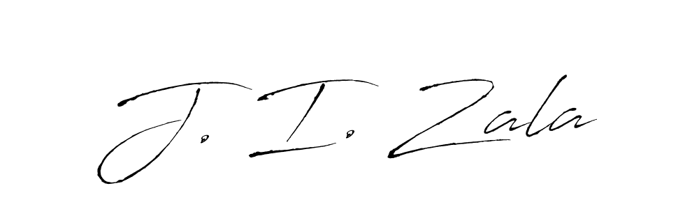 The best way (Antro_Vectra) to make a short signature is to pick only two or three words in your name. The name J. I. Zala include a total of six letters. For converting this name. J. I. Zala signature style 6 images and pictures png