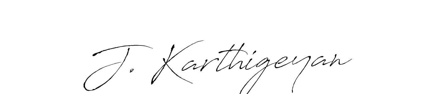 Make a beautiful signature design for name J. Karthigeyan. With this signature (Antro_Vectra) style, you can create a handwritten signature for free. J. Karthigeyan signature style 6 images and pictures png