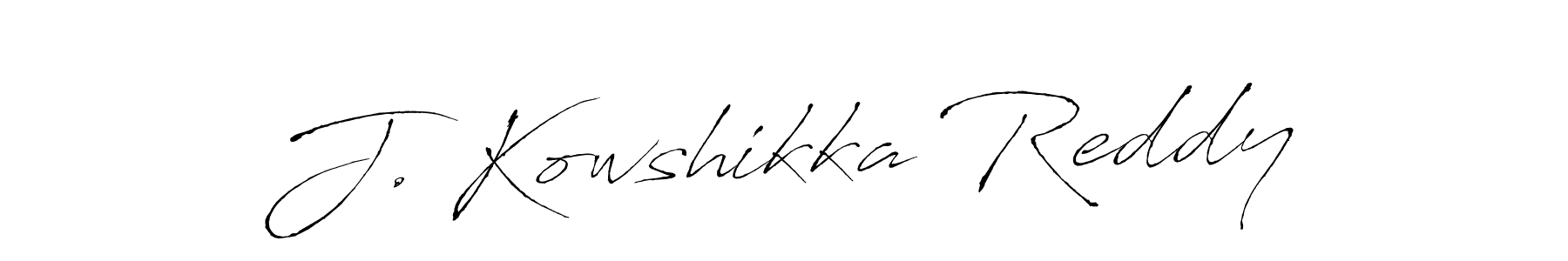 Design your own signature with our free online signature maker. With this signature software, you can create a handwritten (Antro_Vectra) signature for name J. Kowshikka Reddy. J. Kowshikka Reddy signature style 6 images and pictures png