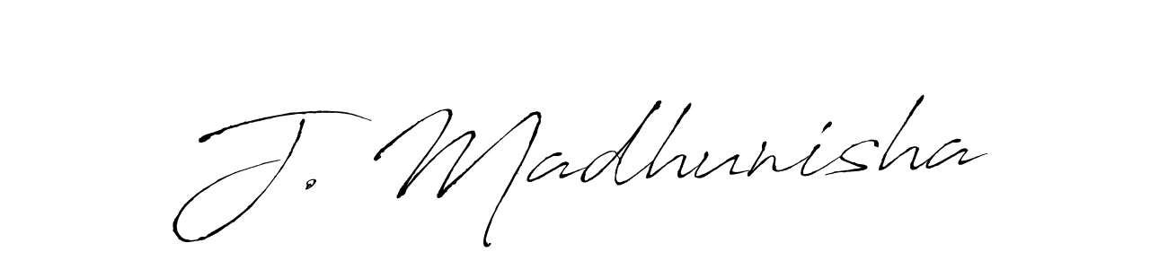 Make a beautiful signature design for name J. Madhunisha. Use this online signature maker to create a handwritten signature for free. J. Madhunisha signature style 6 images and pictures png