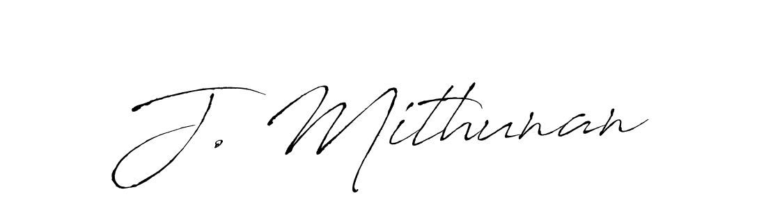 Create a beautiful signature design for name J. Mithunan. With this signature (Antro_Vectra) fonts, you can make a handwritten signature for free. J. Mithunan signature style 6 images and pictures png