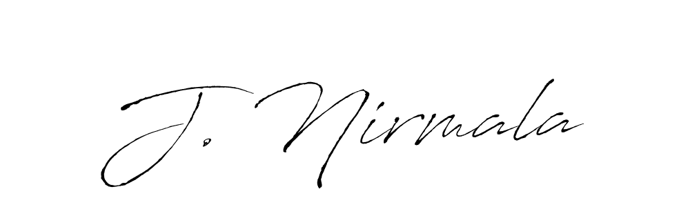 You should practise on your own different ways (Antro_Vectra) to write your name (J. Nirmala) in signature. don't let someone else do it for you. J. Nirmala signature style 6 images and pictures png