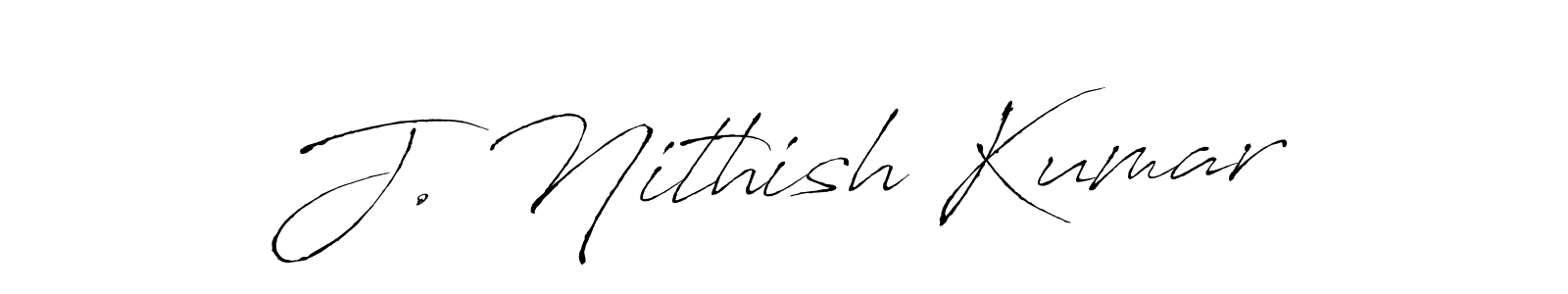 You should practise on your own different ways (Antro_Vectra) to write your name (J. Nithish Kumar) in signature. don't let someone else do it for you. J. Nithish Kumar signature style 6 images and pictures png