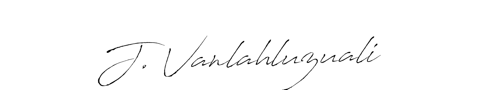 Antro_Vectra is a professional signature style that is perfect for those who want to add a touch of class to their signature. It is also a great choice for those who want to make their signature more unique. Get J. Vanlahluzuali name to fancy signature for free. J. Vanlahluzuali signature style 6 images and pictures png