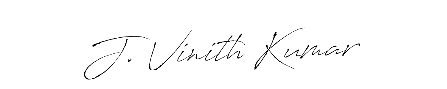 Make a beautiful signature design for name J. Vinith Kumar. With this signature (Antro_Vectra) style, you can create a handwritten signature for free. J. Vinith Kumar signature style 6 images and pictures png