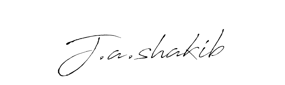 Make a beautiful signature design for name J.a.shakib. With this signature (Antro_Vectra) style, you can create a handwritten signature for free. J.a.shakib signature style 6 images and pictures png