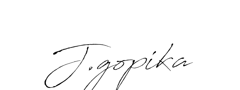 Also we have J.gopika name is the best signature style. Create professional handwritten signature collection using Antro_Vectra autograph style. J.gopika signature style 6 images and pictures png