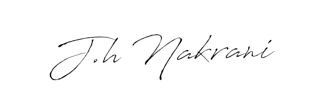 Make a beautiful signature design for name J.h Nakrani. With this signature (Antro_Vectra) style, you can create a handwritten signature for free. J.h Nakrani signature style 6 images and pictures png