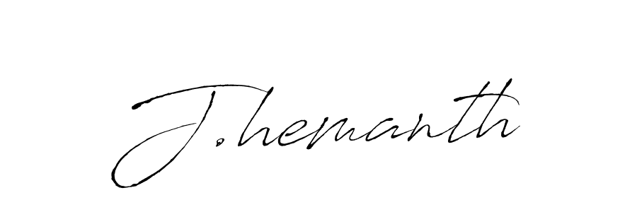 Create a beautiful signature design for name J.hemanth. With this signature (Antro_Vectra) fonts, you can make a handwritten signature for free. J.hemanth signature style 6 images and pictures png