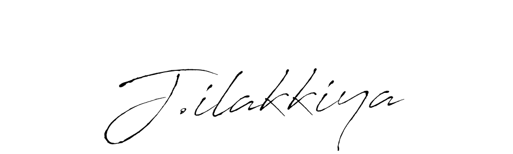 How to make J.ilakkiya name signature. Use Antro_Vectra style for creating short signs online. This is the latest handwritten sign. J.ilakkiya signature style 6 images and pictures png
