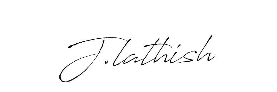 Make a beautiful signature design for name J.lathish. With this signature (Antro_Vectra) style, you can create a handwritten signature for free. J.lathish signature style 6 images and pictures png