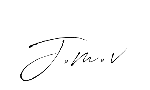 J.m.v stylish signature style. Best Handwritten Sign (Antro_Vectra) for my name. Handwritten Signature Collection Ideas for my name J.m.v. J.m.v signature style 6 images and pictures png