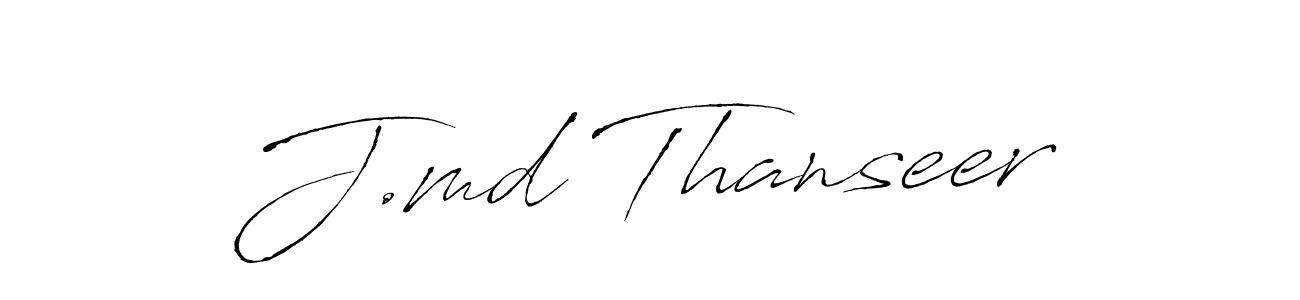 How to make J.md Thanseer signature? Antro_Vectra is a professional autograph style. Create handwritten signature for J.md Thanseer name. J.md Thanseer signature style 6 images and pictures png