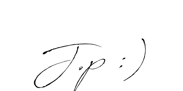 Also You can easily find your signature by using the search form. We will create J.p :) name handwritten signature images for you free of cost using Antro_Vectra sign style. J.p :) signature style 6 images and pictures png