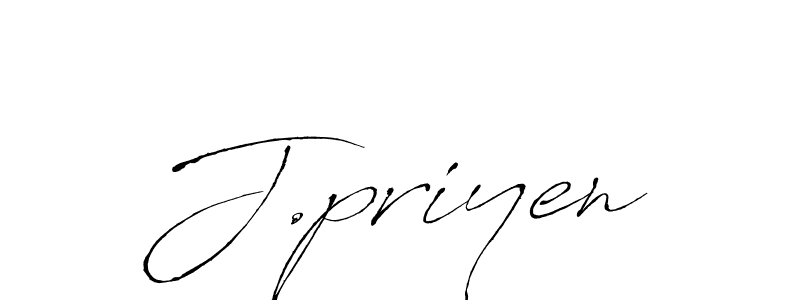 J.priyen stylish signature style. Best Handwritten Sign (Antro_Vectra) for my name. Handwritten Signature Collection Ideas for my name J.priyen. J.priyen signature style 6 images and pictures png