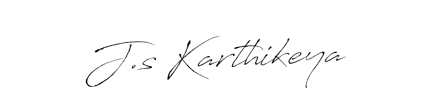 Create a beautiful signature design for name J.s Karthikeya. With this signature (Antro_Vectra) fonts, you can make a handwritten signature for free. J.s Karthikeya signature style 6 images and pictures png