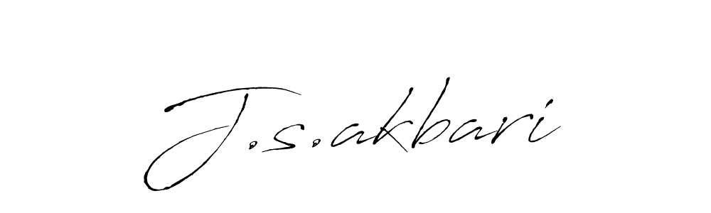 Create a beautiful signature design for name J.s.akbari. With this signature (Antro_Vectra) fonts, you can make a handwritten signature for free. J.s.akbari signature style 6 images and pictures png