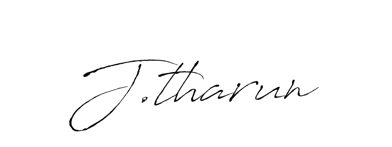 Create a beautiful signature design for name J.tharun. With this signature (Antro_Vectra) fonts, you can make a handwritten signature for free. J.tharun signature style 6 images and pictures png