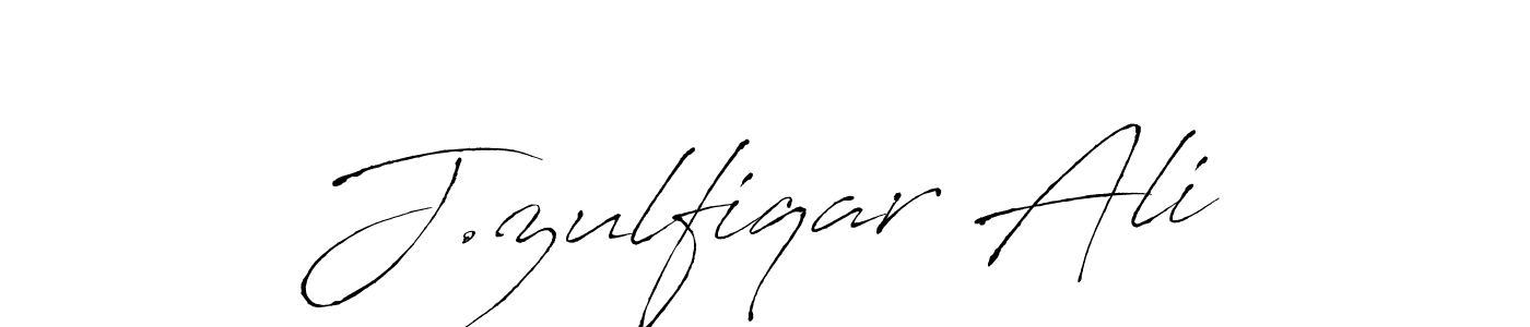 How to make J.zulfiqar Ali signature? Antro_Vectra is a professional autograph style. Create handwritten signature for J.zulfiqar Ali name. J.zulfiqar Ali signature style 6 images and pictures png