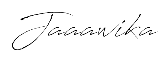 Try this chic Jaaawika handwritten sign style. Using Antro_Vectra font elements, it gives your name a sleek, memorable identity. Jaaawika signature style 6 images and pictures png