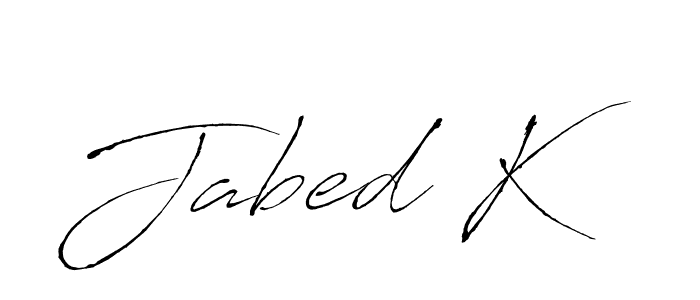 Make a beautiful signature design for name Jabed K. With this signature (Antro_Vectra) style, you can create a handwritten signature for free. Jabed K signature style 6 images and pictures png