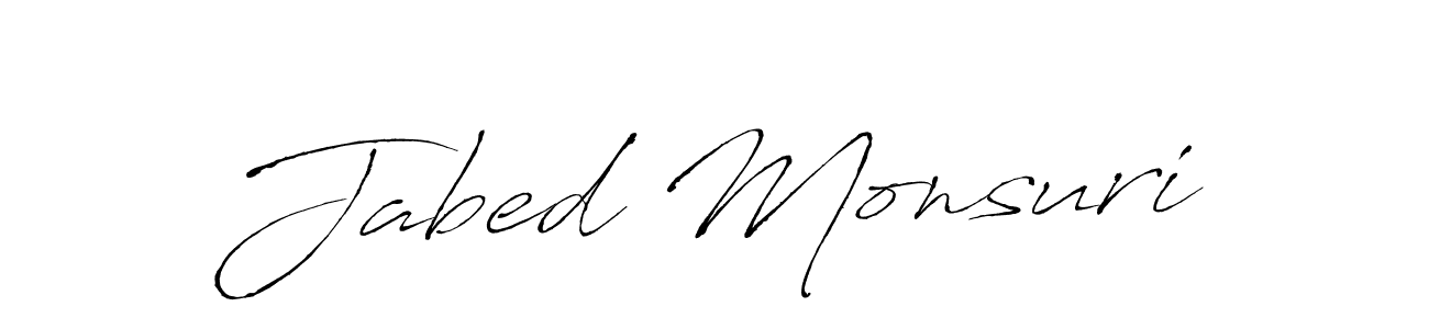 The best way (Antro_Vectra) to make a short signature is to pick only two or three words in your name. The name Jabed Monsuri include a total of six letters. For converting this name. Jabed Monsuri signature style 6 images and pictures png