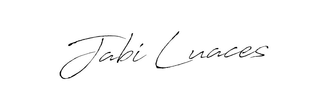 Design your own signature with our free online signature maker. With this signature software, you can create a handwritten (Antro_Vectra) signature for name Jabi Luaces. Jabi Luaces signature style 6 images and pictures png