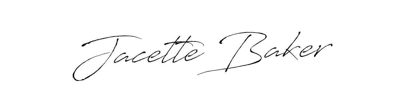 The best way (Antro_Vectra) to make a short signature is to pick only two or three words in your name. The name Jacette Baker include a total of six letters. For converting this name. Jacette Baker signature style 6 images and pictures png