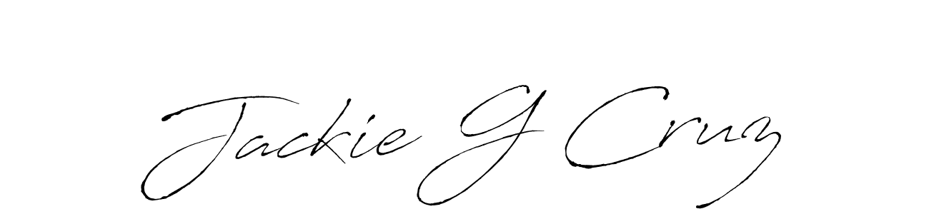 The best way (Antro_Vectra) to make a short signature is to pick only two or three words in your name. The name Jackie G Cruz include a total of six letters. For converting this name. Jackie G Cruz signature style 6 images and pictures png