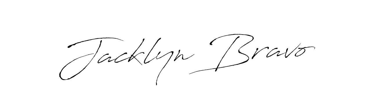 How to make Jacklyn Bravo name signature. Use Antro_Vectra style for creating short signs online. This is the latest handwritten sign. Jacklyn Bravo signature style 6 images and pictures png