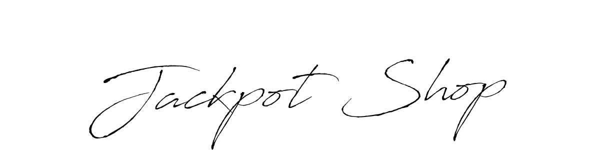 Use a signature maker to create a handwritten signature online. With this signature software, you can design (Antro_Vectra) your own signature for name Jackpot Shop. Jackpot Shop signature style 6 images and pictures png