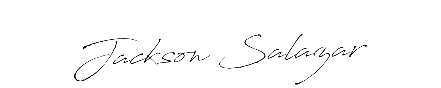 How to make Jackson Salazar name signature. Use Antro_Vectra style for creating short signs online. This is the latest handwritten sign. Jackson Salazar signature style 6 images and pictures png