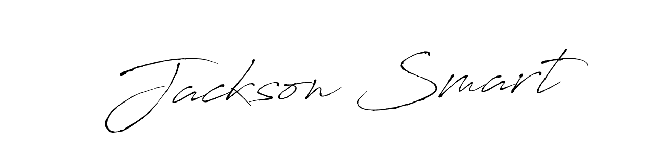 How to make Jackson Smart name signature. Use Antro_Vectra style for creating short signs online. This is the latest handwritten sign. Jackson Smart signature style 6 images and pictures png