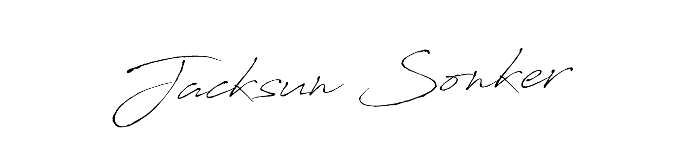 Jacksun Sonker stylish signature style. Best Handwritten Sign (Antro_Vectra) for my name. Handwritten Signature Collection Ideas for my name Jacksun Sonker. Jacksun Sonker signature style 6 images and pictures png