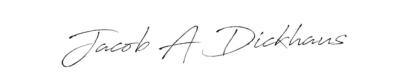 How to make Jacob A Dickhaus name signature. Use Antro_Vectra style for creating short signs online. This is the latest handwritten sign. Jacob A Dickhaus signature style 6 images and pictures png