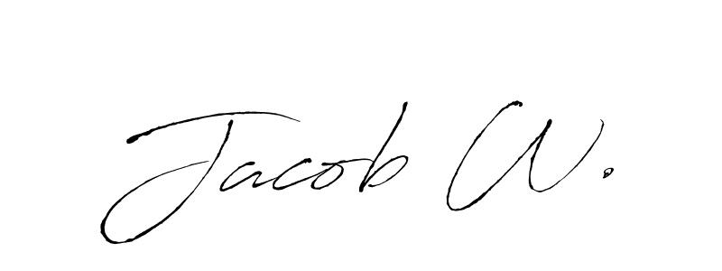 The best way (Antro_Vectra) to make a short signature is to pick only two or three words in your name. The name Jacob W. include a total of six letters. For converting this name. Jacob W. signature style 6 images and pictures png