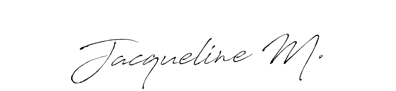 How to make Jacqueline M. name signature. Use Antro_Vectra style for creating short signs online. This is the latest handwritten sign. Jacqueline M. signature style 6 images and pictures png