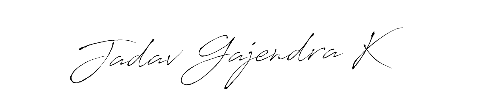 The best way (Antro_Vectra) to make a short signature is to pick only two or three words in your name. The name Jadav Gajendra K include a total of six letters. For converting this name. Jadav Gajendra K signature style 6 images and pictures png