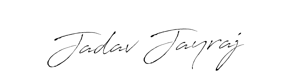 How to make Jadav Jayraj name signature. Use Antro_Vectra style for creating short signs online. This is the latest handwritten sign. Jadav Jayraj signature style 6 images and pictures png