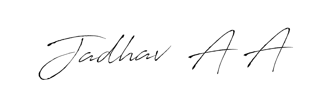 How to make Jadhav  A A name signature. Use Antro_Vectra style for creating short signs online. This is the latest handwritten sign. Jadhav  A A signature style 6 images and pictures png